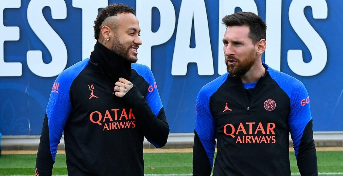 نيمار وميسي في تدريبات الباريسي