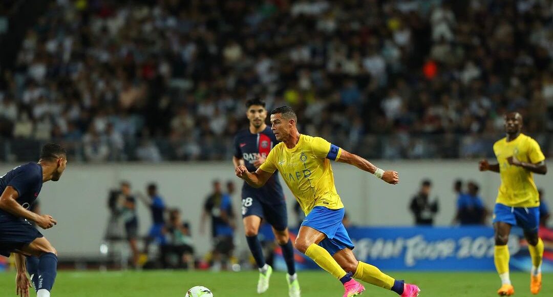 كريستيانو رونالدو خلال مواجهة النصر وباريس
