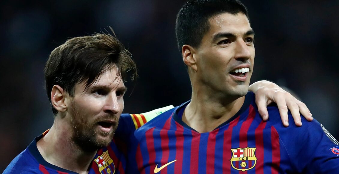 لويس سواريز وليونيل ميسي مع برشلونة