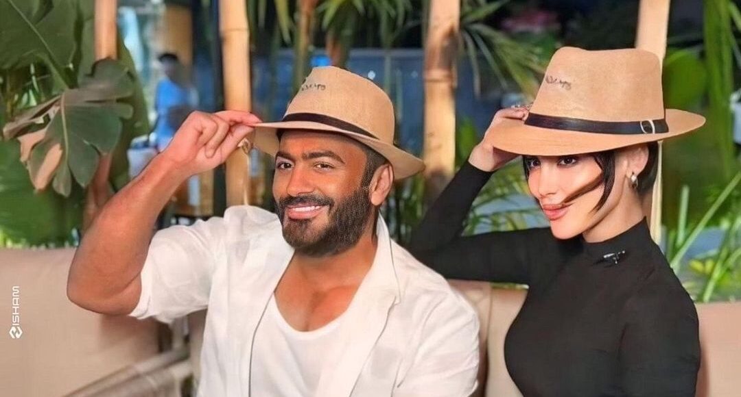 بسمة بوسيل وتامر حسني من حفل الافتتاح