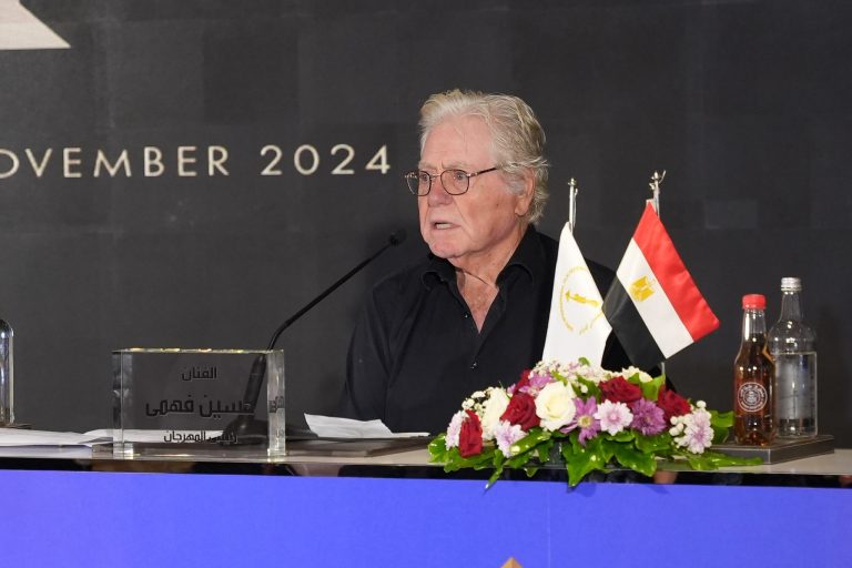 حسين فهمي من المؤتمر الصحفي للمهرجان
