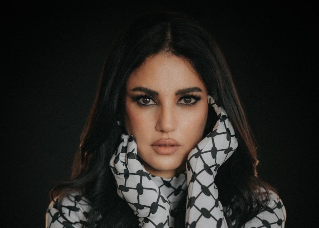 درة التونسية تدعم القضية الفلسطينية واللبنانية
